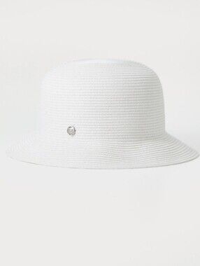 SEAFOLLY Australia White Textured Ribbon Bucket Sun Hat